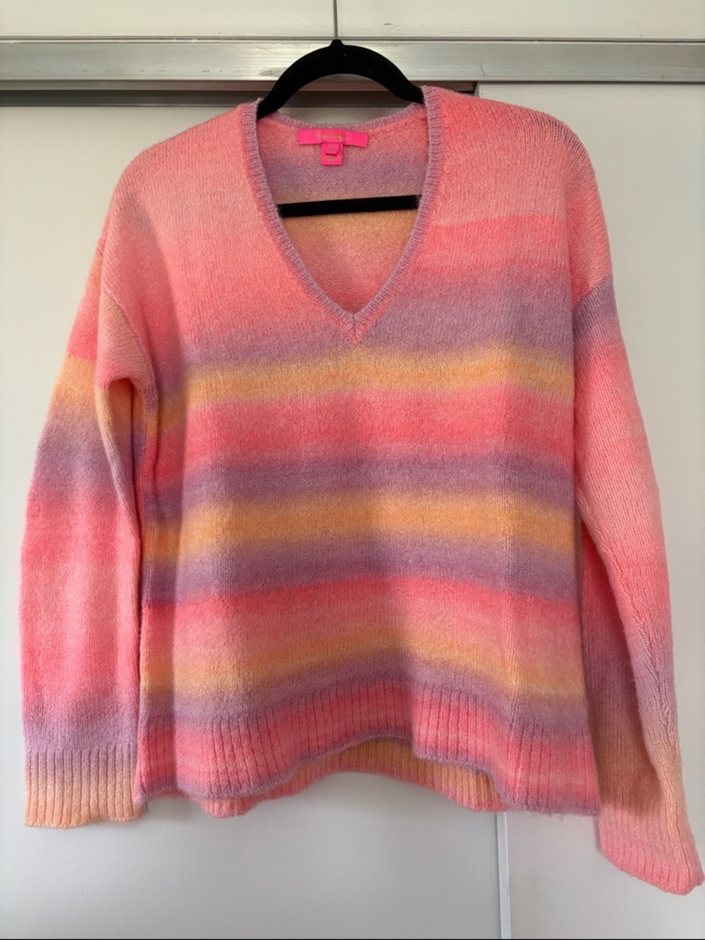 Lilly Pulitzer lilac Chiya Yummy Melon Striped Sweater size medium EUC